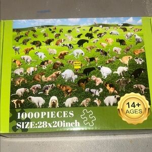 1000-Piece Dog Puzzle - Green Meadow